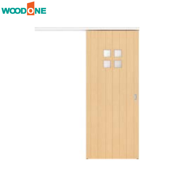 【法人様宛送料無料(※一部地域除く)】WOODONE(ウッドワン) ドレタス アウトセット上吊り引き戸【デザインB-IF】 扉＋引手＋レール＋見切り材セット