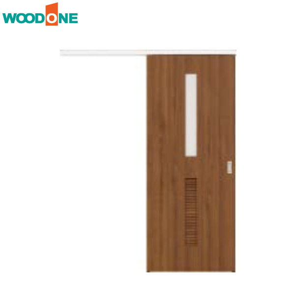 【法人様宛送料無料(※一部地域除く)】WOODONE(ウッドワン) ドレタス アウトセット上吊り引き戸【デザインB-WV】 扉＋引手＋レール＋見切り材セット