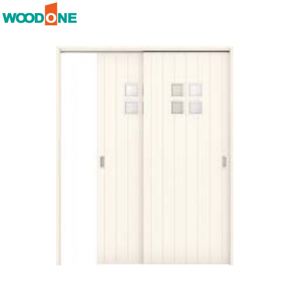 【法人様宛送料無料(※一部地域除く)】WOODONE(ウッドワン) ドレタス 引き違い戸(上吊りタイプ)【デザインB-IF】 扉＋引手＋枠のセット