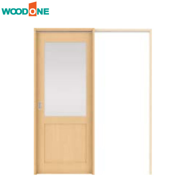 【法人様宛送料無料(※一部地域除く)】WOODONE(ウッドワン) ドレタス 片引き戸(上吊りタイプ)【デザインB-DH】扉＋引手＋枠のセット｜お家王国