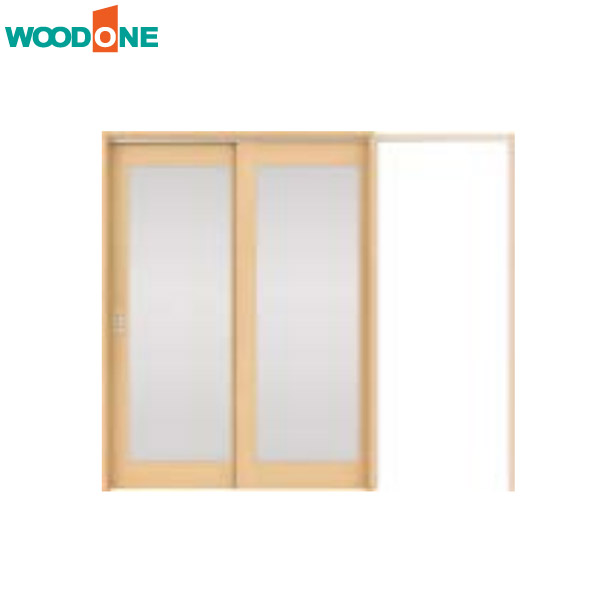 【法人様宛送料無料(※一部地域除く)】WOODONE(ウッドワン) ドレタス 2枚引き込み戸(上吊り連動タイプ)【デザインB-DW】 扉＋引手＋枠のセット