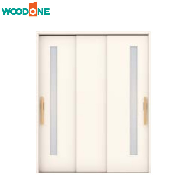 【法人様宛送料無料(※一部地域除く)】WOODONE(ウッドワン) ドレタス 3枚連動引き戸(レールタイプ)【デザインB-XD】 扉＋バー引手＋枠＋敷居のセット