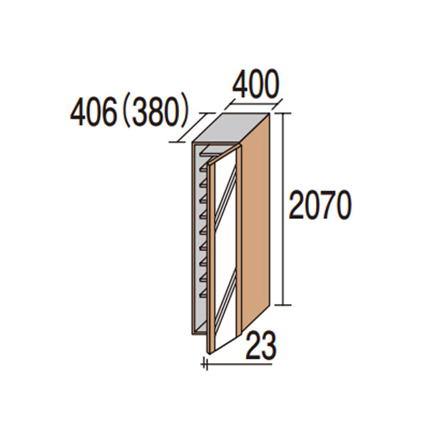 Panasonic 下駄箱 シューズボックス 受注生産品 ベリティス W400 D406 H70mm コンポリア コンポリア トールユニット H70用 ミラー付 Panasonic 1 5型 W400 フラット 取っ手付き お家王国 玄関収納