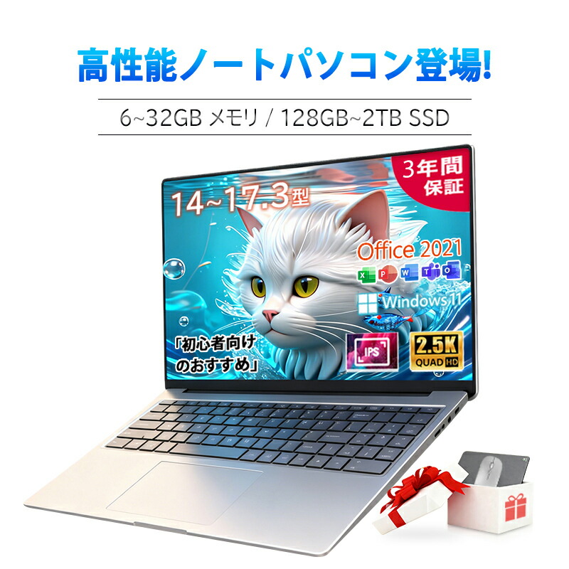 ノートパソコン 新品 Office付き 初期設定済み Windows11 14 17.3 15.6インチ 第14世代CPU intel N3450 n4020 n95 Core i3 i5 i7 i9 メモリ6~32GB SSD128GB~2TB テンキー付き Webカメラ USB3.0 HDMI WiFi Bluetooth 在宅勤務 初心者向け ノートPC