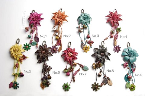 楽天市場】【本革】バッグチャーム さくら レザー フラワー