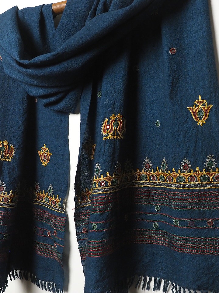 ウールミラー刺繍大判ストール ショール スカーフ マフラー レディース プレゼント アジアン 母の日 エスニック