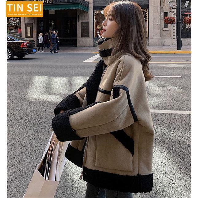 ムートンコート 厚地の外套厚地の外套 レディース ライダース ボア厚地の外套 羊肉 アウター 朦々たる 生あたたかい 保温 ボア 裏ボア 上衣  羽織り