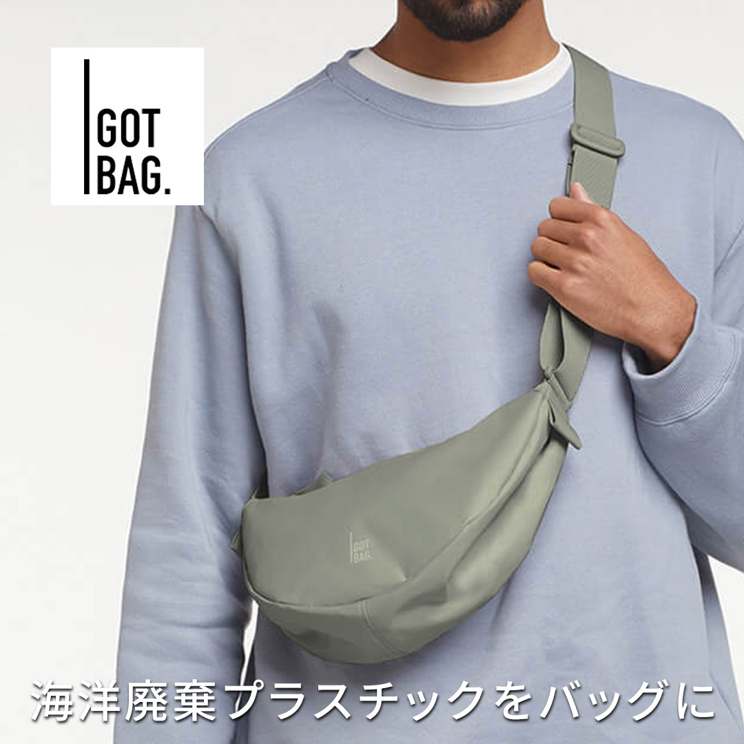 GOTBAG （ ゴットバッグ ） MOON BAG お月さま御徒面子 曲がった掛け うしろ側 耐水 SMALL / LARGE S大きさ L大きさ レディース メンズ 上半身御徒面子 再利用原料品 撥水
