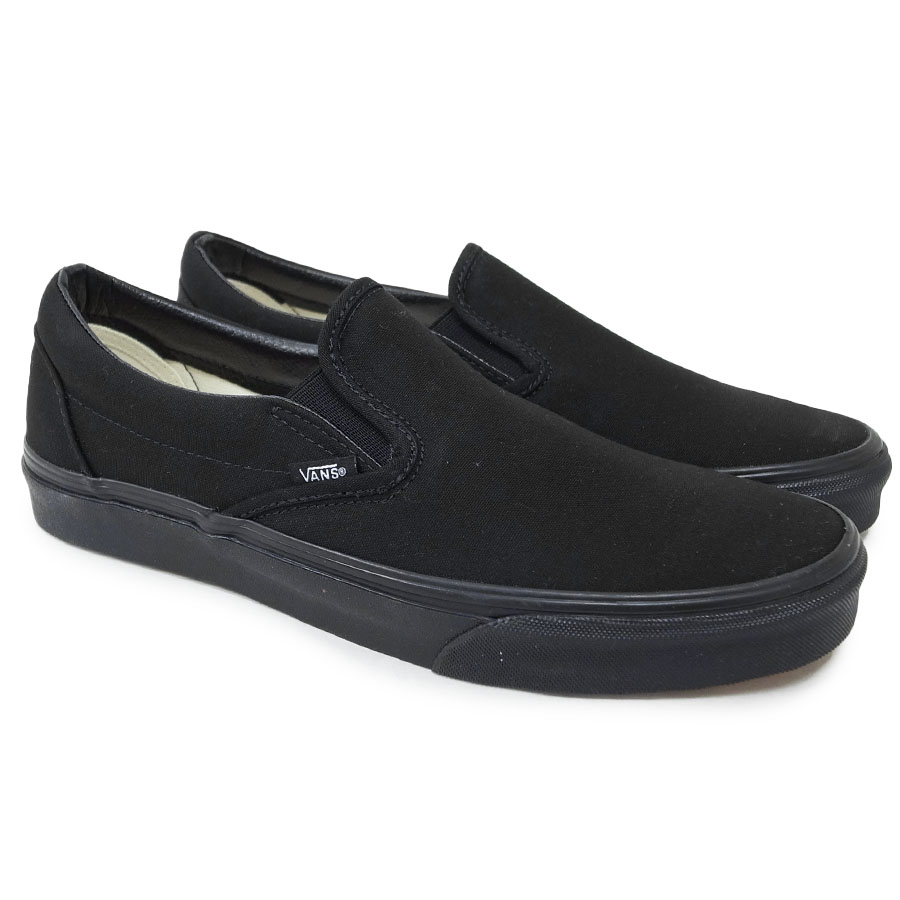 vans classic slip on black mens