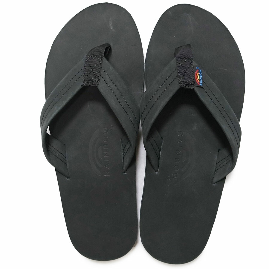 Rainbow Sandals 虹サンダル301alts Mens Leather Sandal Black ビーチサンダル シングル穹窿形 割増しなめし革 古典レザー アーチ救い メンズ 定番 箱お供 黒いこと 胡麻の蠅 Cannes Encheres Com