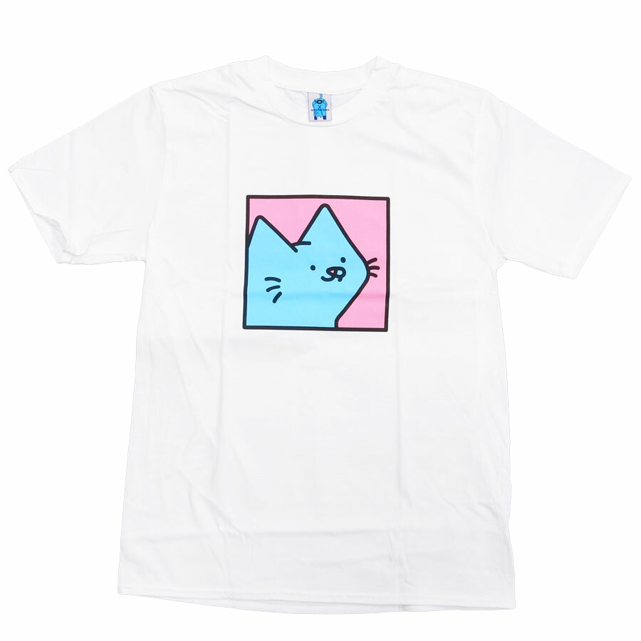 LEON レオン KARSSEN BOX CAT TEE　[WHITE] (半袖 Tシャツ クルーネック 猫 ねこ CAT カットソー メンズ レディース ユニセックス ホワイト 白)