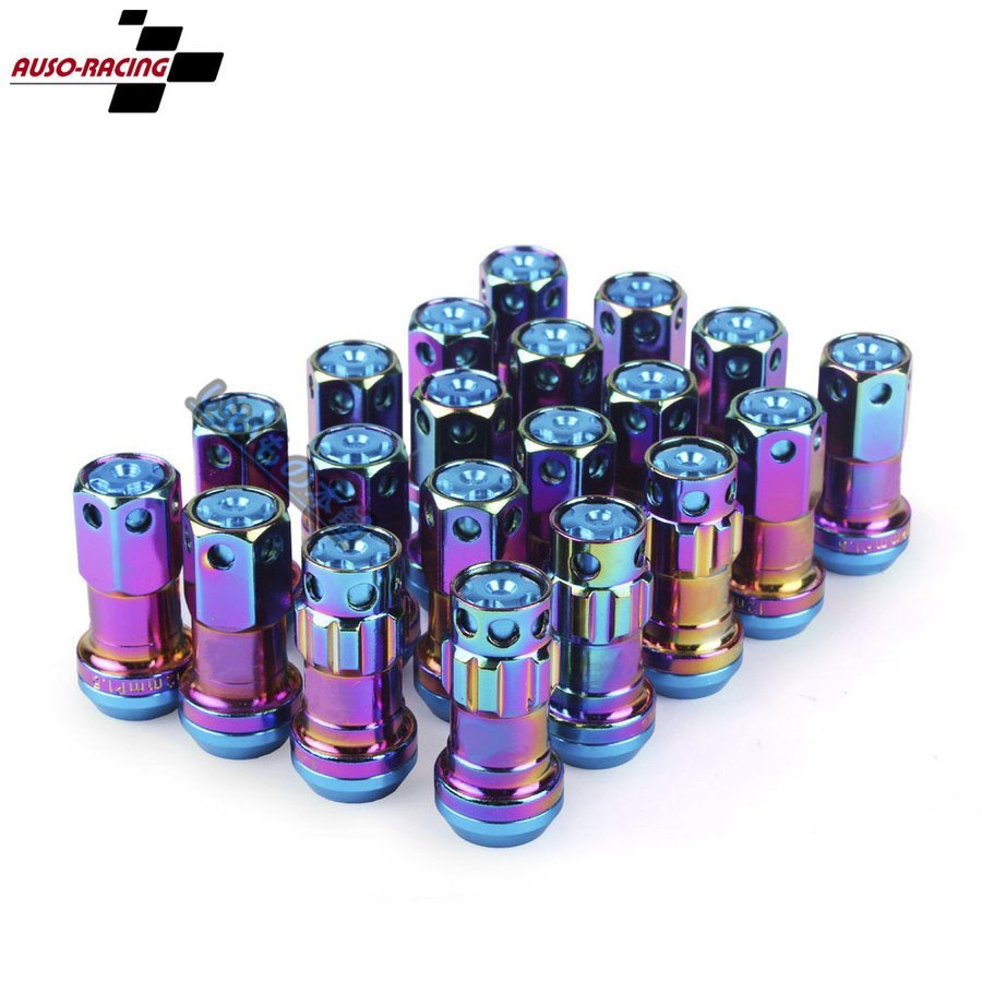 ホイールナット 車 R40 スタイル 44mm 鋼 M12x1.5 1.25 20個 ロック レーシングラグナット + 2 セット セキュリティキー