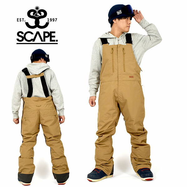 SCAPE OUTERWEAR 黒 ビブパンツ M スノーボード 女性 SCAPE OUTERWEAR 黒 ビブパンツ M スノーボード 女性