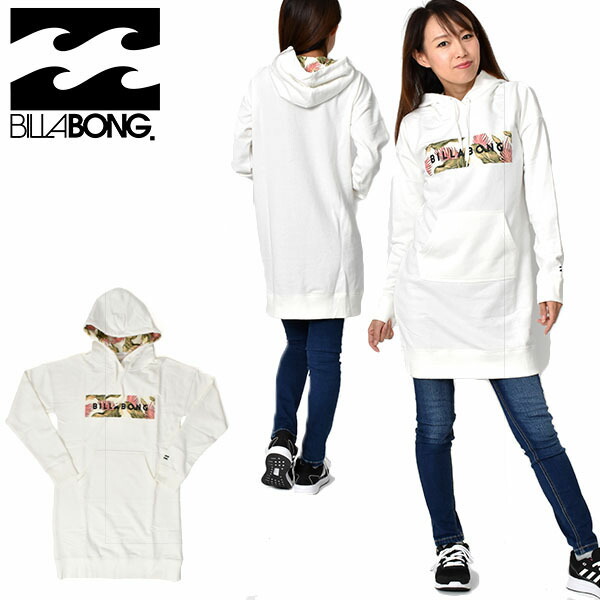 100円offクーポン配布中 送料無料 長袖 スウェットパーカワンピース Billabong ビラボン レディース Core Line ホワイト 白 プルオーバーパーカー ロング ワンピース スエット スノーボード スノボ スケートボード アウトドア 30 Off ビラボン Billabong パーカ フーディ