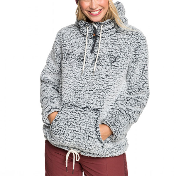 【楽天市場】35%off 送料無料 長袖パーカー ROXY ロキシー レディース PLUMA SHERPA HOODIE プルオーバーパーカー ミドルレイヤー ブラック 黒 フーディー スノーボード インナー スノボ スキー：スノボー＆アウトドアのエレスポ２