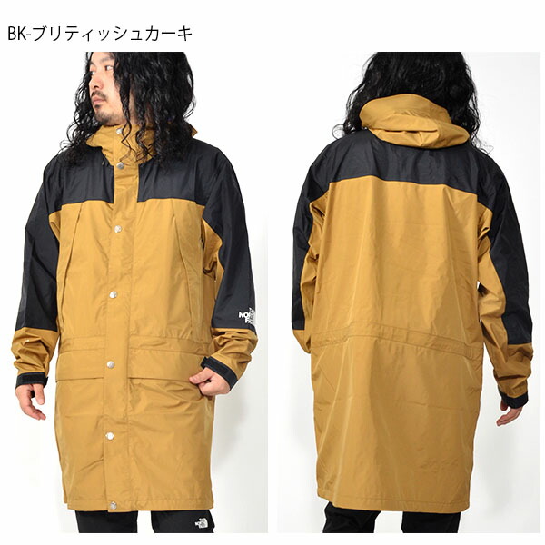 大特価 ジャケット 送料無料 Gore Tex The エレスポ North お1人様1点限り ノースフェイス スノーボードウェア メンズ マウンテン マウンテン Face ロング丈 マウンテン Mountain Raintex Coat レインテックス コート ブリティッシュカーキ アウトドア ゴアテックス