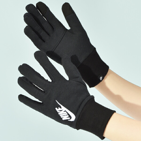 メーカー公式 ゆうパケット対応可能 ナイキ 手袋 レディース Nike クラブ フリース テックグローブ タッチパネル スマートフォン対応 スマホ対応 スマホ手袋 裏起毛 防寒 ブラック 黒 Cw10 22秋新作 Everearth Global
