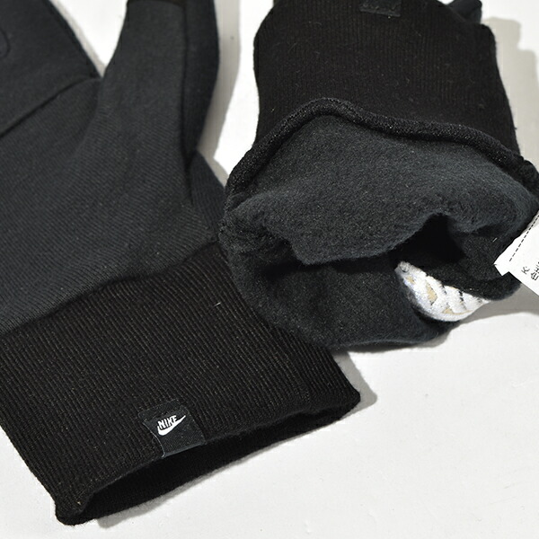 メーカー公式 ゆうパケット対応可能 ナイキ 手袋 レディース Nike クラブ フリース テックグローブ タッチパネル スマートフォン対応 スマホ対応 スマホ手袋 裏起毛 防寒 ブラック 黒 Cw10 22秋新作 Everearth Global