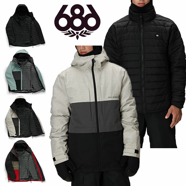 送料無料 スノーボードウェア 686 SIX EIGHT SIX シックスエイトシックス SMARTY 3-IN-1 FORM JACKET メンズ ジャケット スノボ スノーボード スノーウェア フード M5WN161 2025-2026新作 30%off