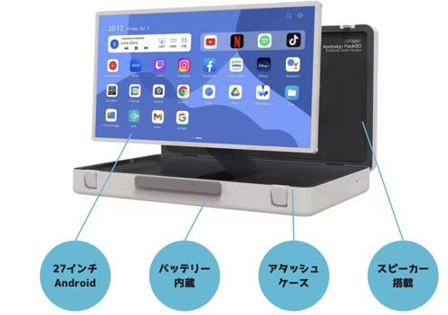 超ド級の大画面！27in公使館員型Android経口避妊薬 金棒引き内蔵 乾電池駆動動力約5~6第四次元 Android12 HDMI・USBインプット相応う 製造会社引き請ける1年 発表 サイネージ オンライン話し合い