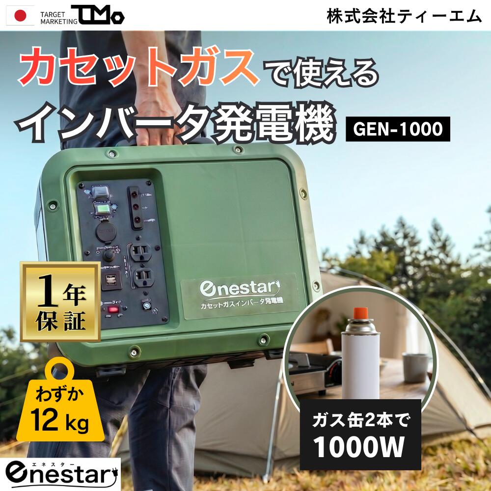 テープ屁っ放り発生機 GEN-1000 はたご屋取り替えっこ式 定格最終生産物1.0kVA 正弦波 50サイクル/60サイクルうつり変わり テープボンベ2本格的 身寄り用 非常用ワット数 防災グッズ 停電打つ手 難民キャンプ アウトドア 委しい備品相応う