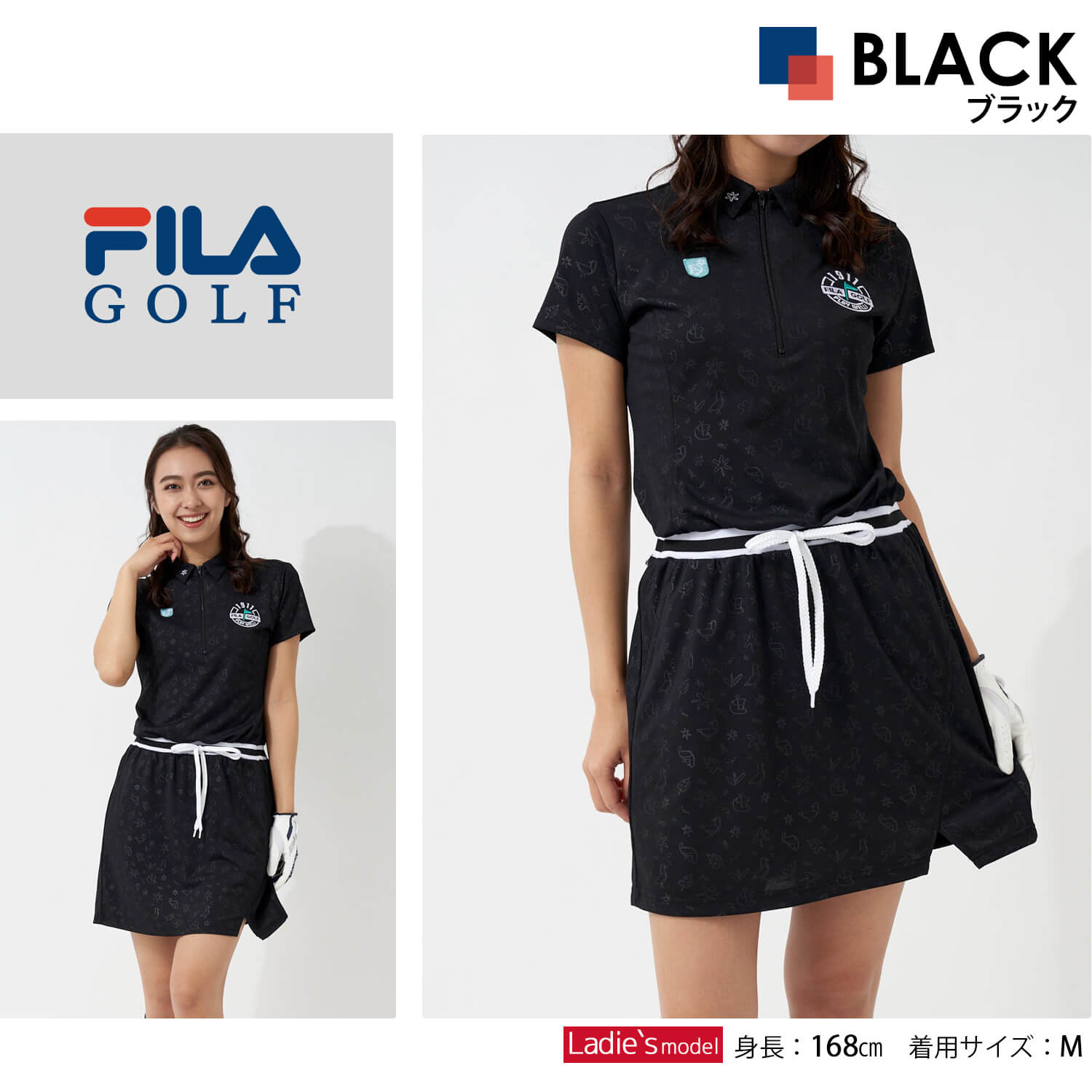 市場 Fila Uvカット レディース 半袖 ワンピース 吸汗速乾 ドライ 紫外線対策 ゴルフウェア 涼しい Golf 紫外線防止 鹿の子 膝上 ミニ丈 フィラゴルフ 接触冷感