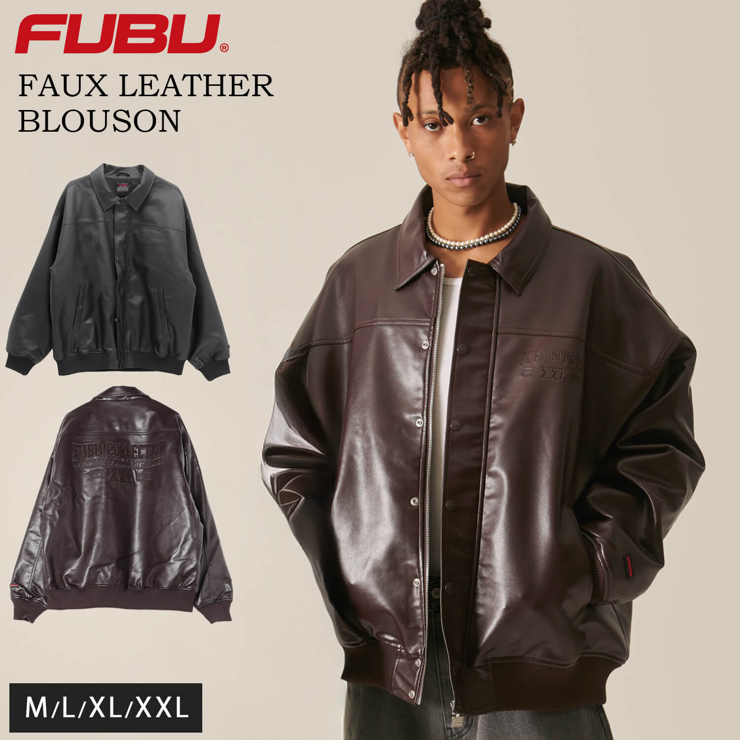 【クーポンで20%OFF】 FUBU フブ ジャケット メンズ 長袖 レザージャケット MA-1 フェイクレザー アウター ブルゾン ブランド 刺繍 秋冬 XL XXL オーバーサイズ アメカジ レディース ストリート系 karlas