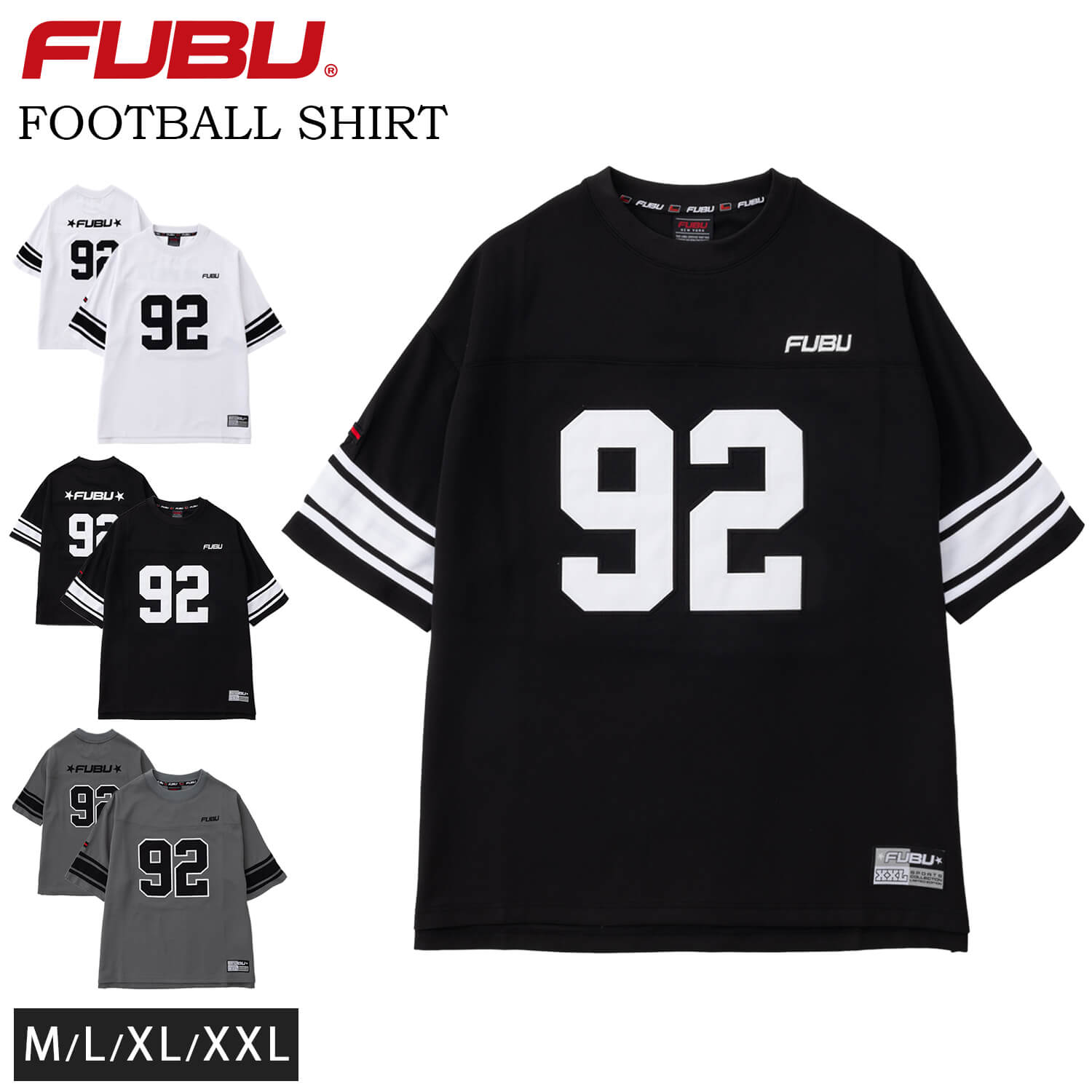 【クーポンで20%OFF】 FUBU フブ ゲームシャツ メンズ 半袖 Tシャツ メッシュ フットボールシャツ サッカーシャツ ユニフォーム ナンバー オーバーサイズ ビッグシルエット ヒップホップ ダンス レディース 大きいサイズ XL XXL 春夏 白 黒 Karlas｜Karlas（カルラス）