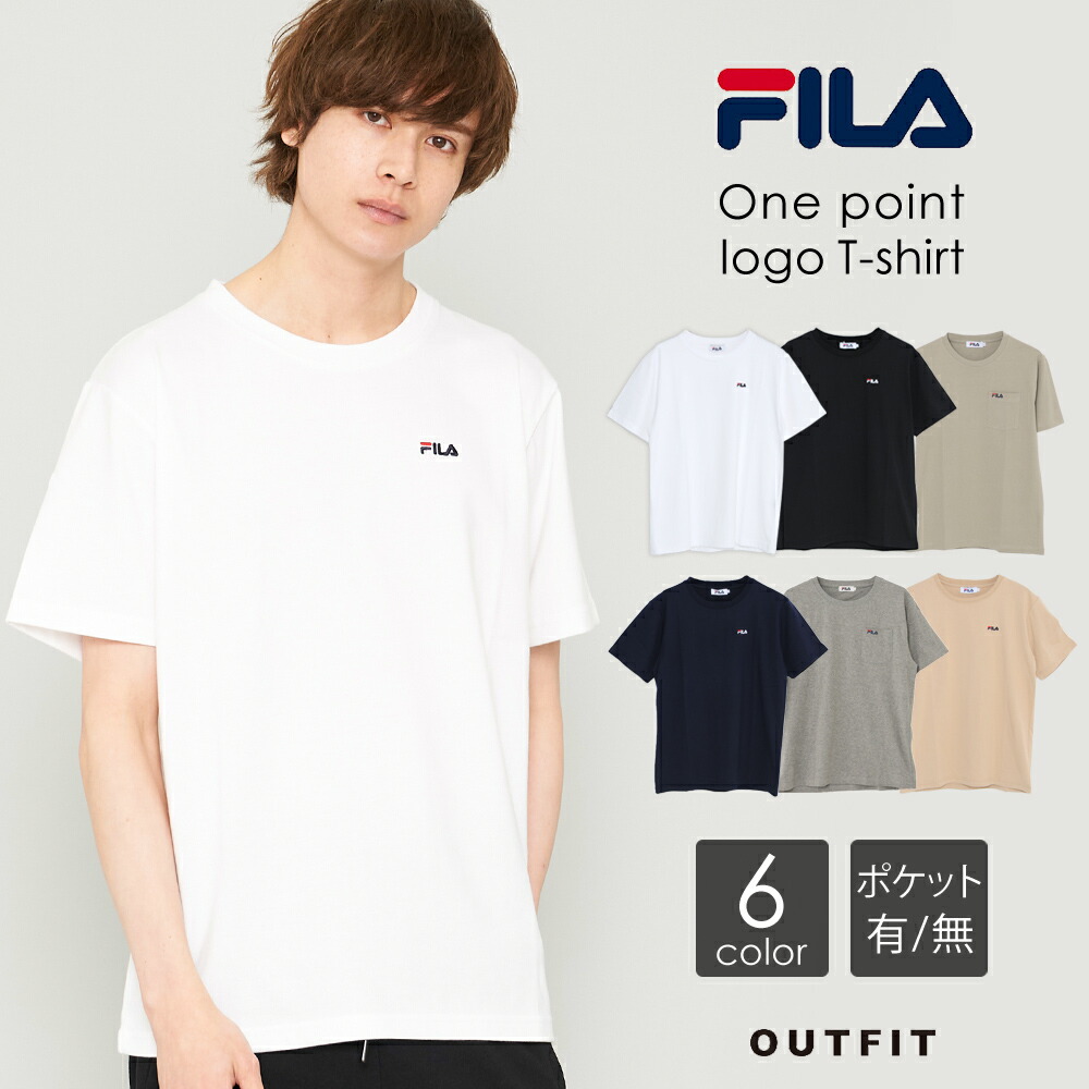 楽天市場 ポイント5倍 Fila フィラ Tシャツ メンズ 半袖 無地 おしゃれ オシャレ スポーツ ブランド 綿 コットン カジュアル クルーネック ポケット 人気 ワンポイント ロゴ シンプル 無地 黒 白 紺 夏 メンズファッション カットソー トップス 彼氏 男性 プレゼント