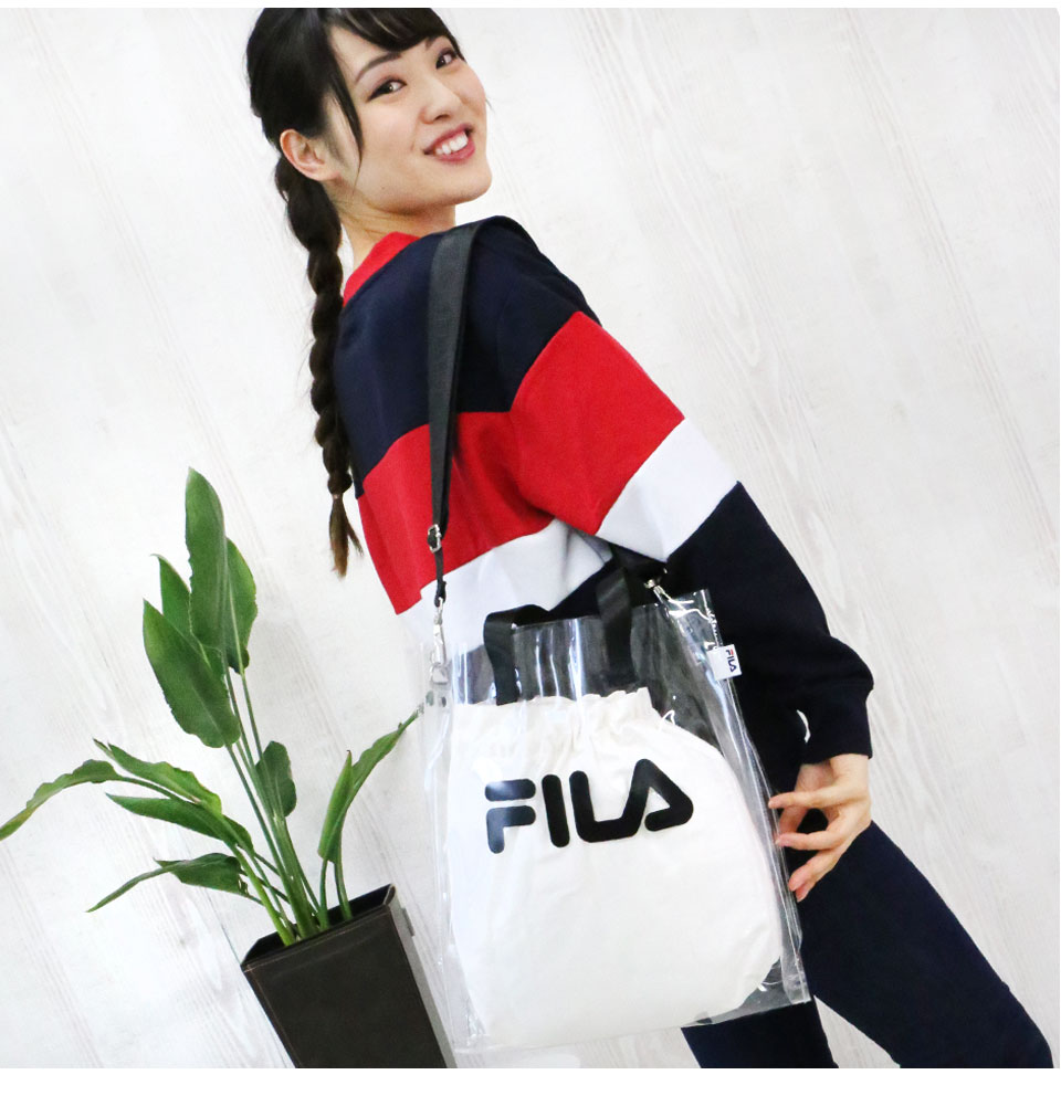 FILA Fila PVC トートバッグレデイースメンズクリアバッグショルダーバッグ 2way transparence bag clear transparence skeleton bag pvc beach bag pool bag large capacity stylish brand FILA Fila PVC トートバッグレデイースメンズクリアバッグショルダーバッグ 2way transparence bag clear transparence skeleton bag pvc beach bag pool bag large capacity stylish brand