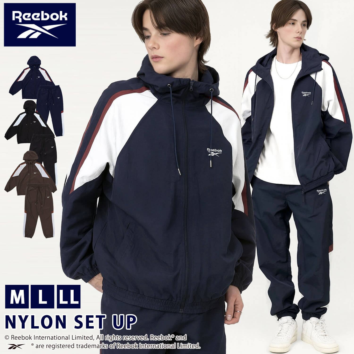 楽天市場】Reebok リーボック メンズ ウインドブレーカー 上下 セット