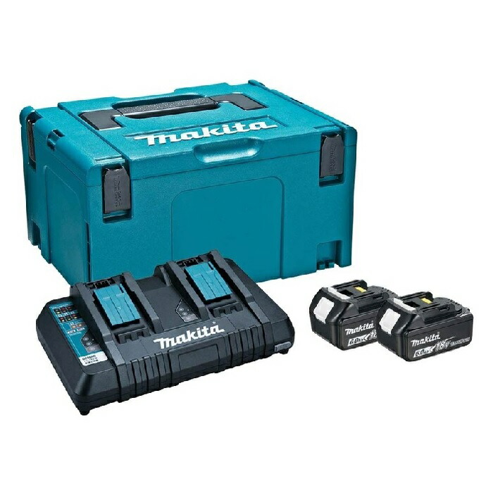 本物 マキタ 18V+18V用バッテリアダプタ【BAP182(A-62088)】+バッテリ【BL1860B(6.0Ah)×2個】 - パーツ -  hlt.no