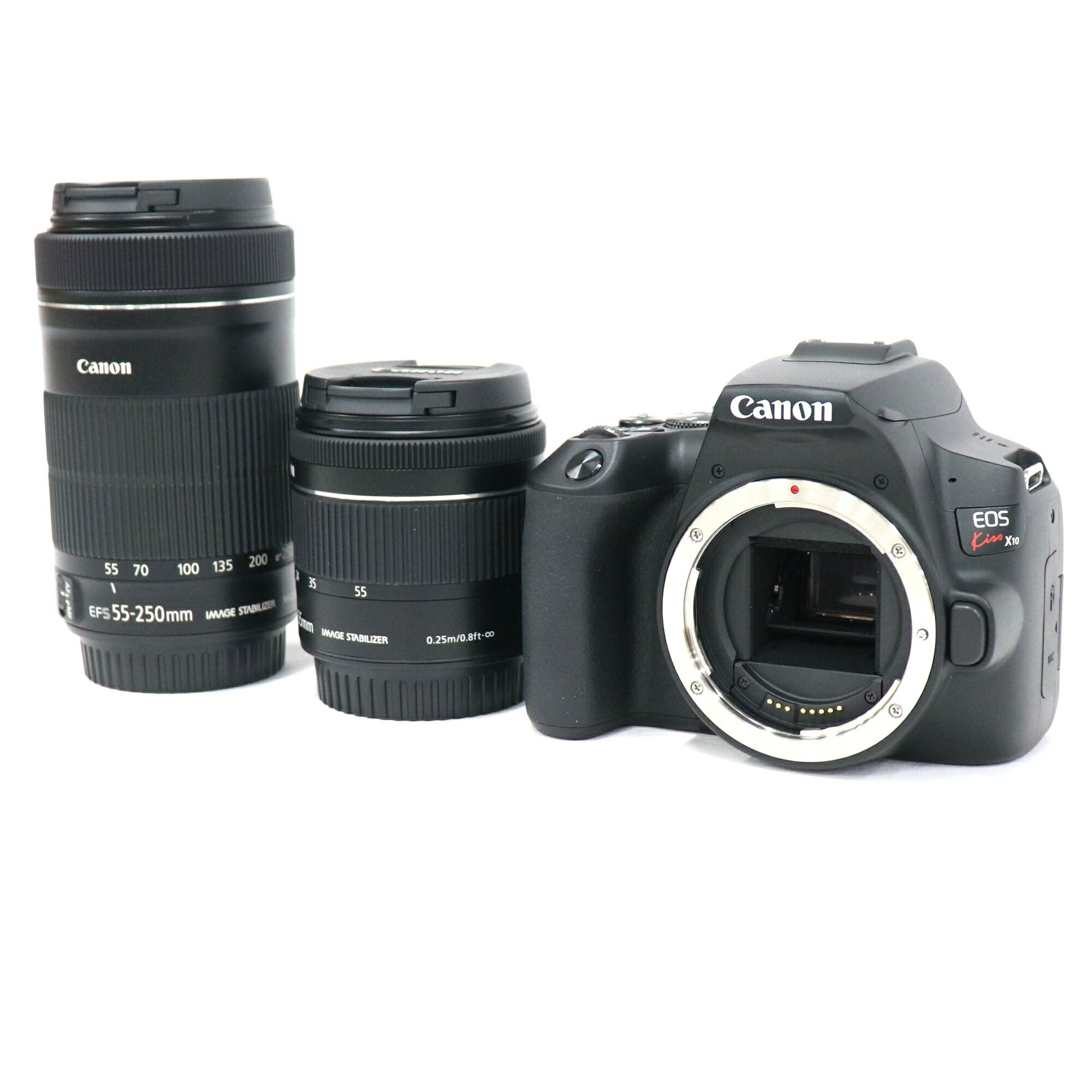【尖んがり5倍：6月03日21時00分から6月11日01時59分まで】 [中古] Canon 一眼一眼レフ写真機 EOS Kiss X10 ダブルズームキット 黒いこと eos-kiss-x10i黒いこと[人並み外れたに好いたらしい(A)]