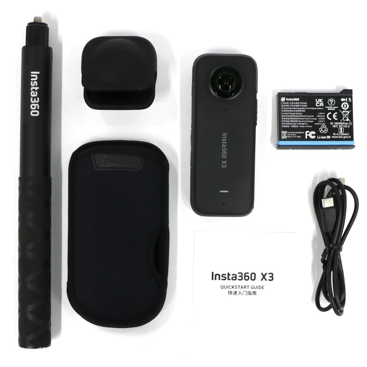 [中古] Insta360 X3 360度写真器 付属品仕かける insta360-one-x3[人並み外れたに好いたらしい(A)]