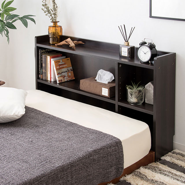 楽天市場】ヘッドボードにもなる収納ラック 後付けヘッドボード ベッド