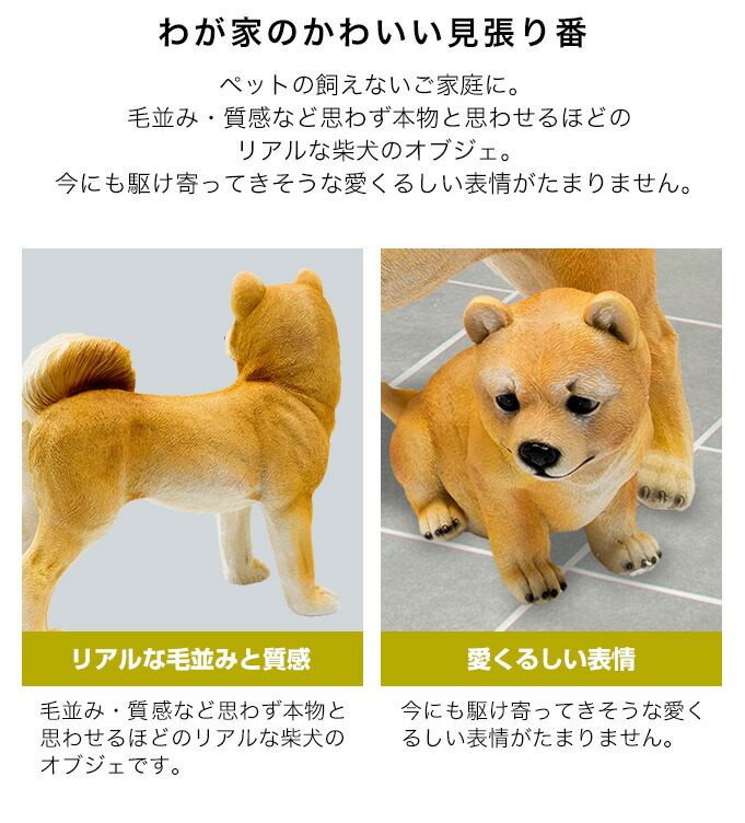 NEW本物そっくりアニマル豆柴置物豆しばグッズガーデンオーナメントガーデニング犬オブジェアニマルオブジェ