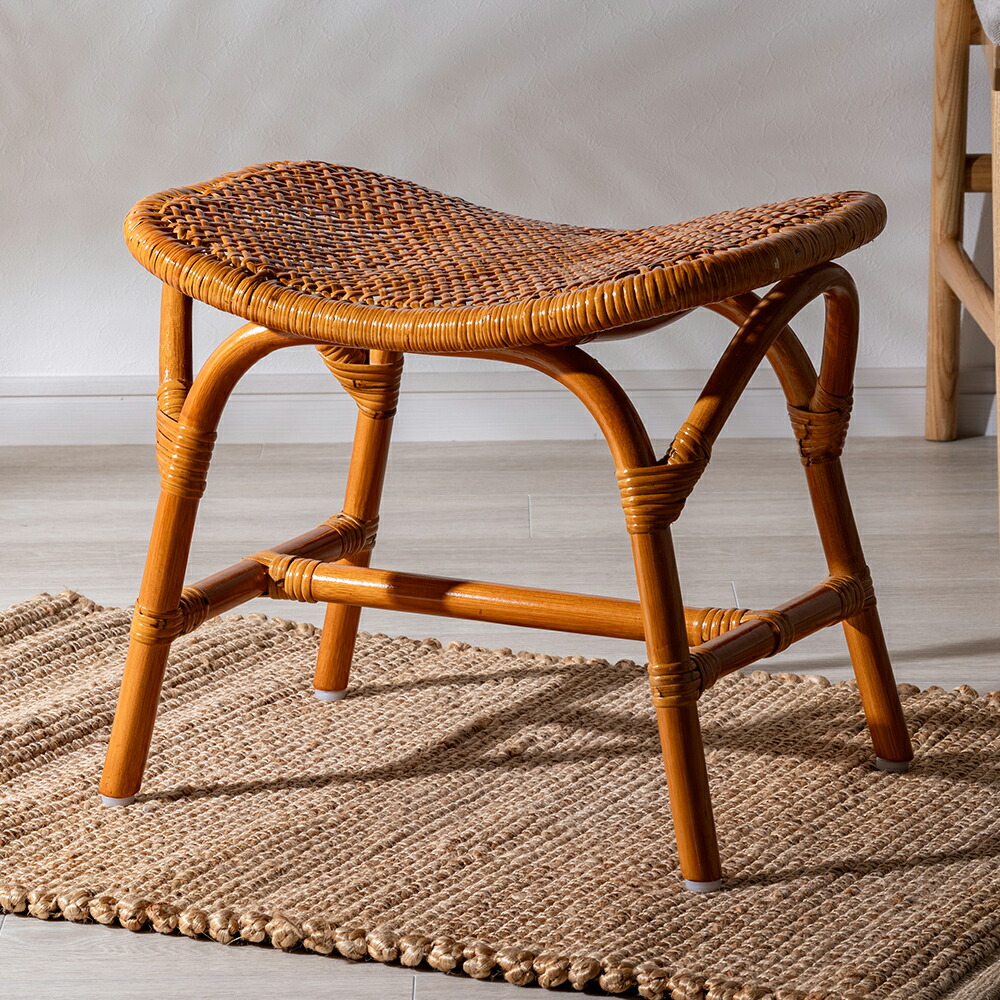 楽天市場】籐ミニスツール 椅子 おしゃれ 籐 小さめ 持ち運び