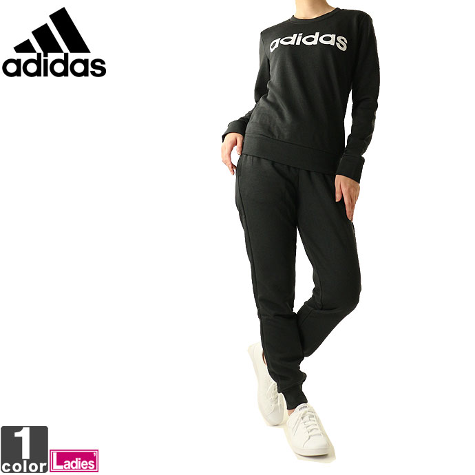 セール 登場から人気沸騰 Adidas アディダス スウェットセットアップ レディース セットアップ パンツ ジャケット クルーネック フィットネス スポーツウェア 1901 Fru93 Fru58 上下セット スウェット リニアロゴ Fru58 Fru93 Mappikab Go Id