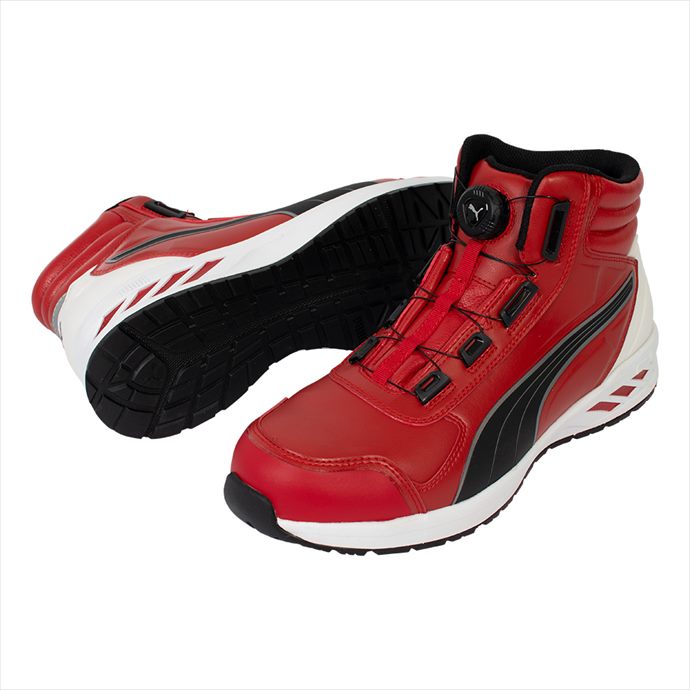 楽天市場】PUMA RIDER2.0 DISC MID ホワイト&レッド セーフティ