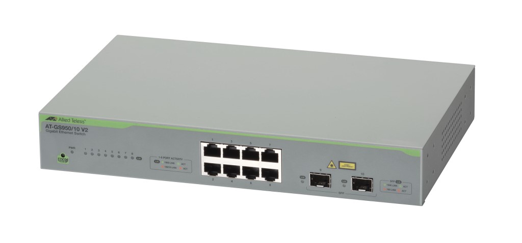AT-GS950/10 V2[10/100/1000BASE-Tx8、SFP拡張スロットx2] 5123R