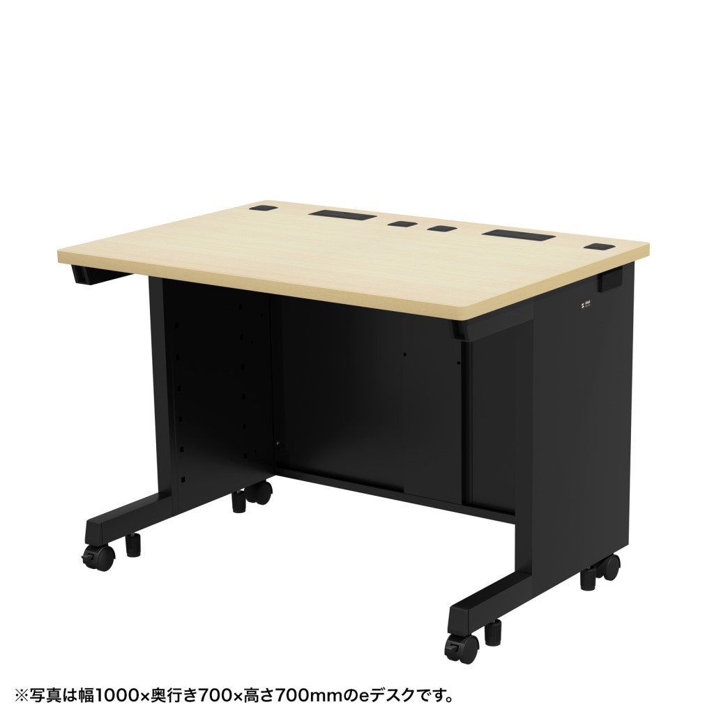 【新品/取寄品/代引不可】<別途送料>eデスク(ブラック+薄い木目)W1000xD700xH720<受注生産品> ED-SK10070BKLM72| Outlet Plaza