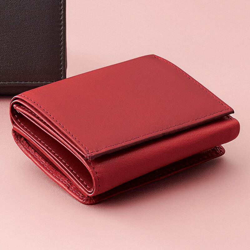 【新品/取寄品】【特選商品2】ジョセフエロールディアスキン三ツ折札入 レッド 63JE33-30