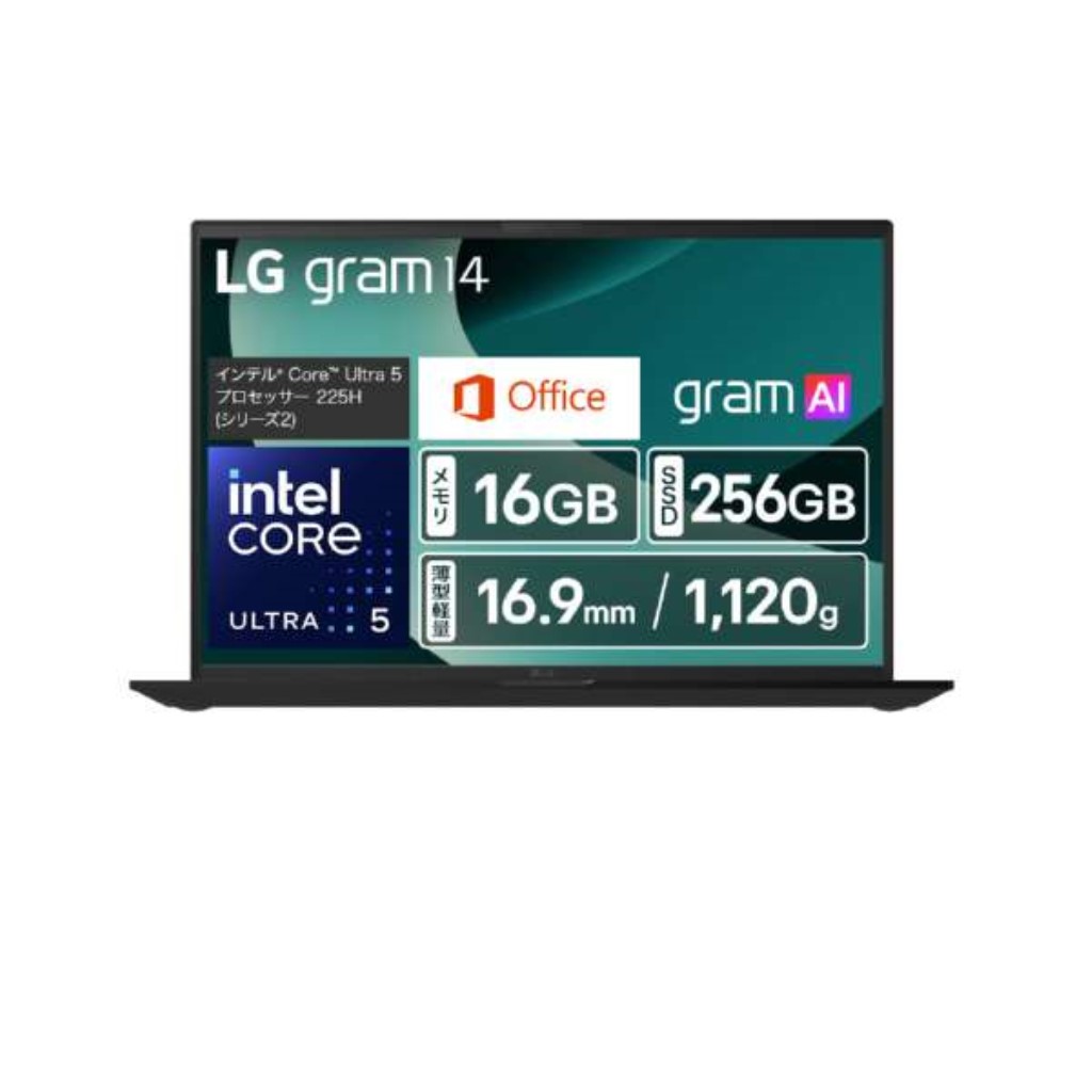 【新品/取寄品】＜gram 人工知能学＞Win11 Home/14in(IPS)/インテル Core Ultra5/1120g/記憶装置 16GB SSD 256GB/Microsoft Office2024/オブシディアンブラック/1年引き請ける 14Z90T- ノートPC-パソコン・周辺機器-パソコン
