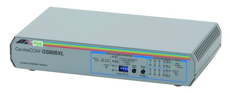 【新品/取寄品/代引不可】CentreCOM GS908XL-Z5 [10/100/1000BASE-Tx8(デリバリースタンダード保守5年付)] 0369RZ5