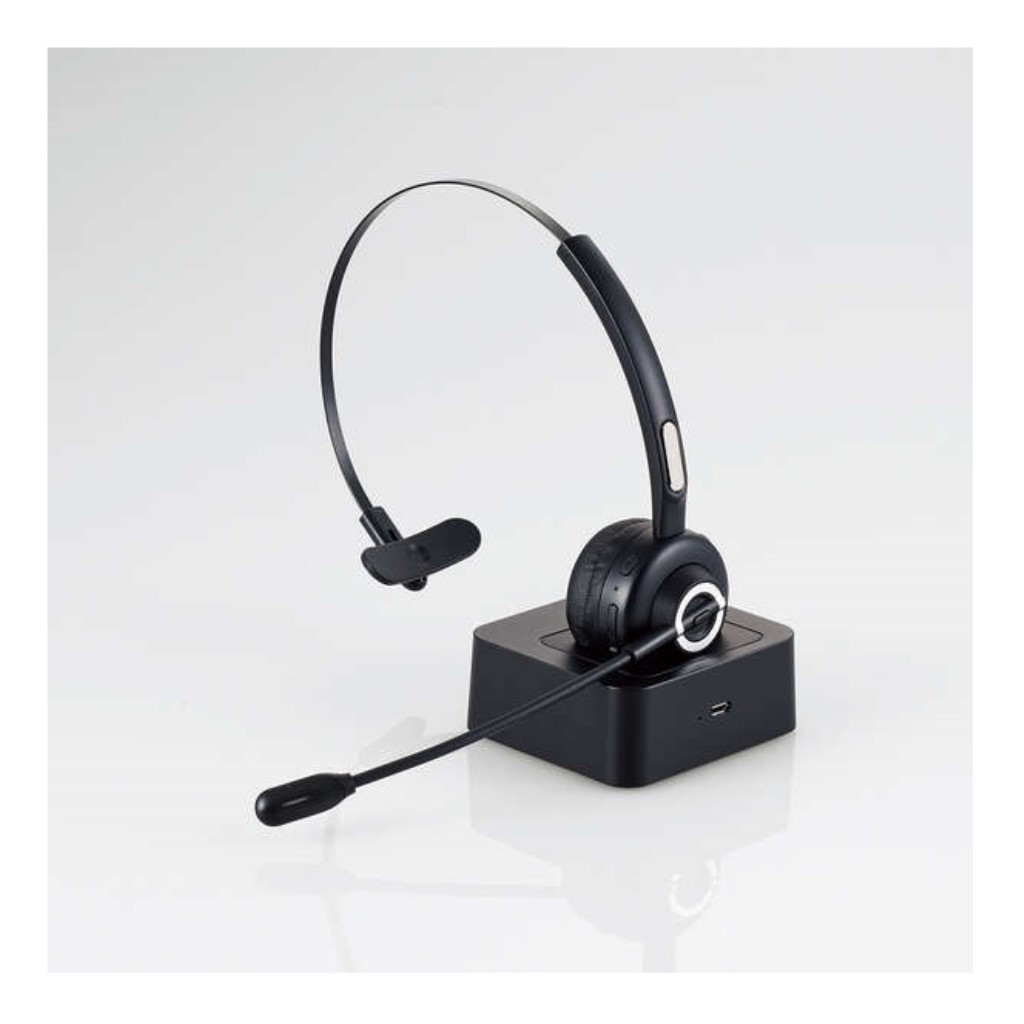 【新品/取寄品/代引不可】Bluetooth片耳ヘッドセット/オーバーヘッドタイプ/充電台付/ブラック LBT-HSOH14BK