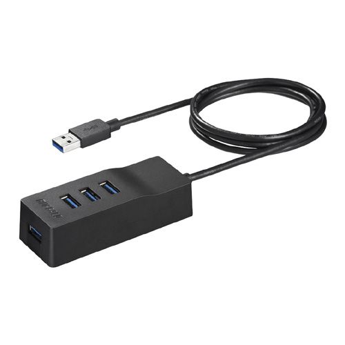 【新品/取寄品】USB3.0セルフパワーハブ 上挿し/4ポートタイプ TV背面取り付けキット付き ブラック BSH4A110U3VBK