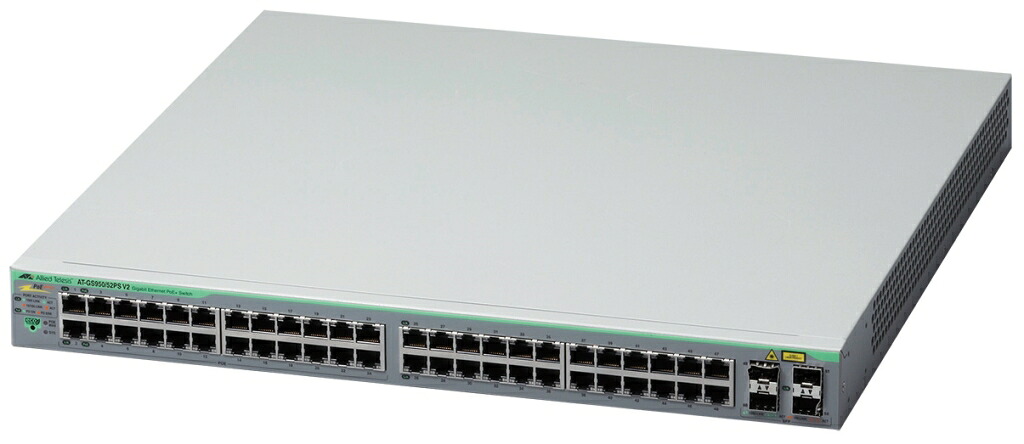 【新品/取寄品/代引不可】AT-GS950/52PS V2-N5アカデミック[10/100/1000BASE-Tx24(PoE-OUT)、10/100/1000BASE-Tx24、SFPスロットx4(デリバリースタンダード保守5年付)] 4630RN5