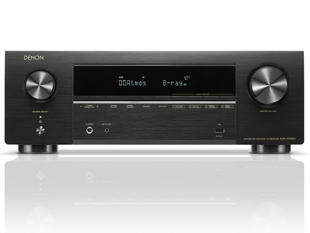 DENON 7.2ch AVサラウンド受信システム AVR-X1700H 黒いこと デノン
