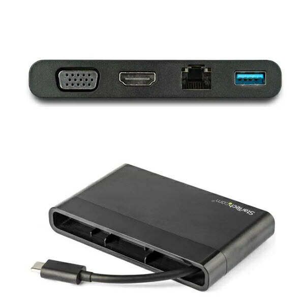 【新品/取寄品/代引不可】USB Type-C接続マルチアダプタ HDMI/VGA対応 1x USB-A Mac/Windows/Chrome対応 4K 1x USB-Aポート GbEポート DKT30CHVCM