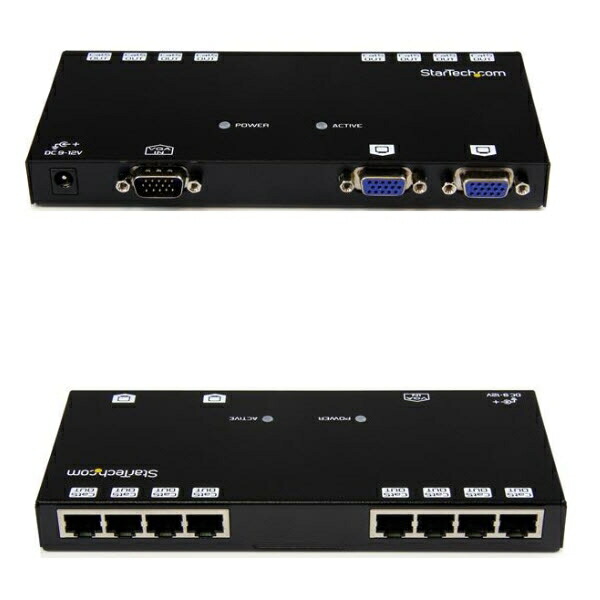 【新品/取寄品/代引不可】Cat5ケーブル対応8ポートVGAディスプレイエクステンダー延長器(送信機のみ) カテゴリ5 LANケーブルにて最大150m延長 最大8分配可能 ST1218T